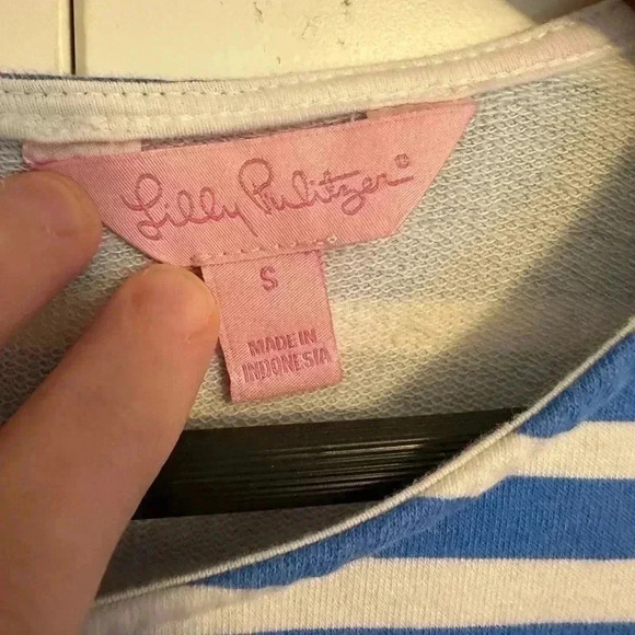 Lilly Pulitzer Lena Dress Lapis Blue Tiki Stripe Size Small - Picture 2 of 12